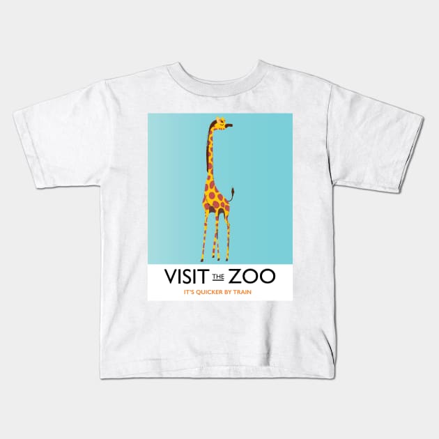 Visit the Zoo Giraffe Kids T-Shirt by nickemporium1